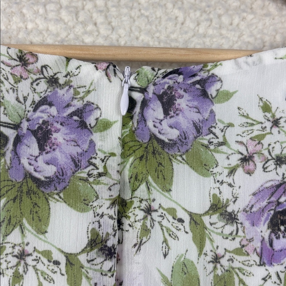 NWT Connected Apparel Womens Purple Floral Print Crew Neck Tank Dress Size 12 - Picture 8 of 12